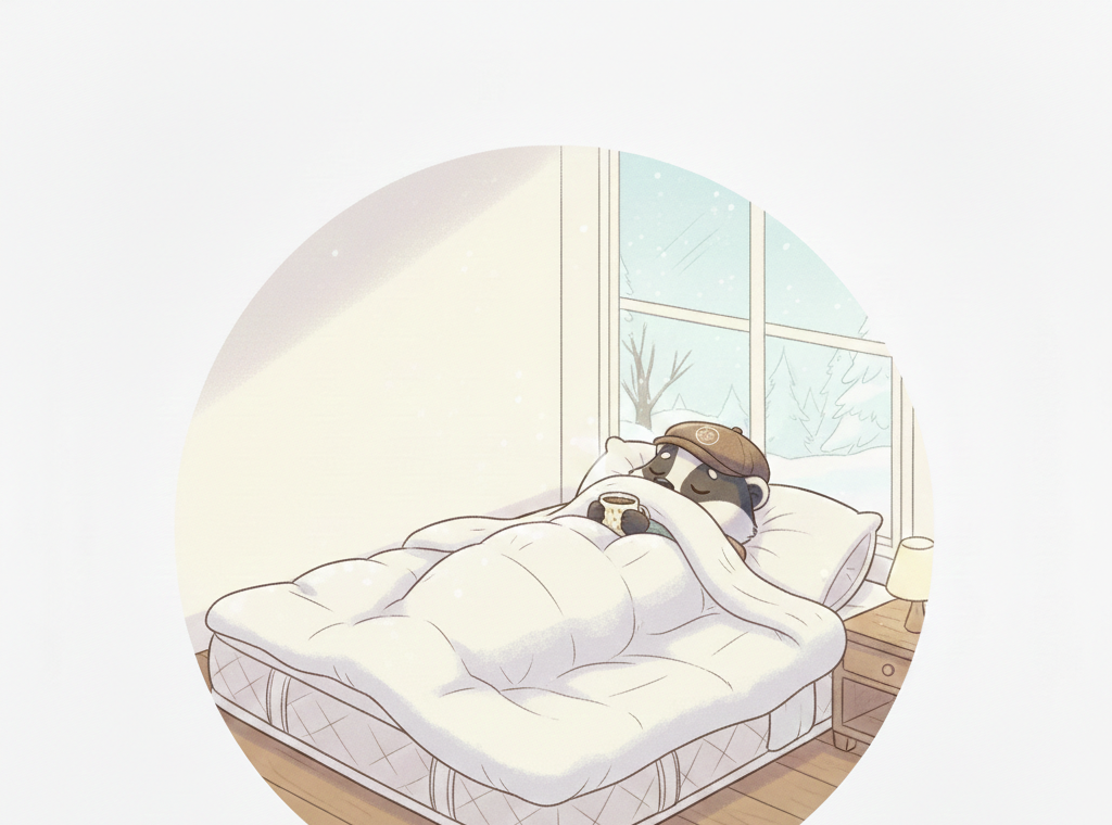 Bed and duvet comfort illustration